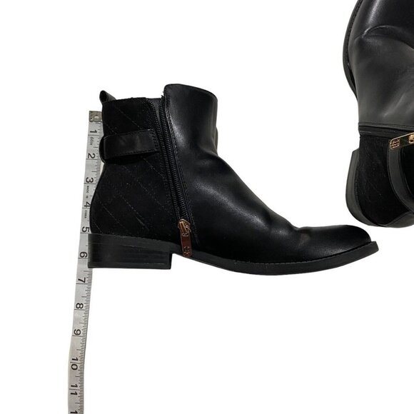 Tommy Hilfiger Isleen Women Black Mixed Media Vegan Leather Quilted Boot Sz 7.5M - Picture 10 of 11